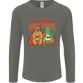 Video Games T-Rex Funny Bigfoot Dinosaur Mens Long Sleeve T-Shirt Charcoal
