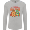 Video Games T-Rex Funny Bigfoot Dinosaur Mens Long Sleeve T-Shirt Sports Grey