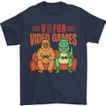 Video Games T-Rex Funny Bigfoot Dinosaur Mens T-Shirt 100% Cotton Navy Blue