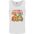 Video Games T-Rex Funny Bigfoot Dinosaur Mens Vest Tank Top White