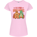 Video Games T-Rex Funny Bigfoot Dinosaur Womens Petite Cut T-Shirt Light Pink