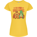 Video Games T-Rex Funny Bigfoot Dinosaur Womens Petite Cut T-Shirt Yellow