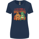Video Games T-Rex Funny Bigfoot Dinosaur Womens Wider Cut T-Shirt Navy Blue