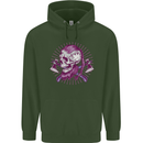Viking Axe Skull Childrens Kids Hoodie Forest Green