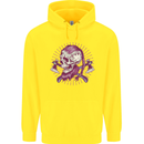 Viking Axe Skull Childrens Kids Hoodie Yellow