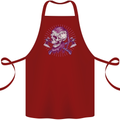 Viking Axe Skull Cotton Apron 100% Organic Maroon