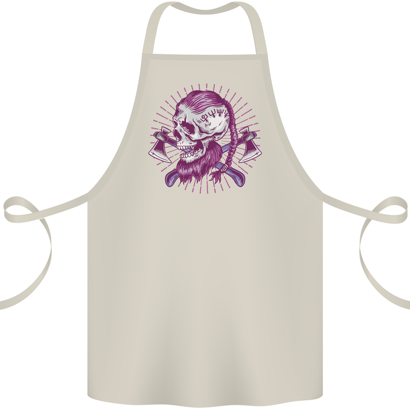 Viking Axe Skull Cotton Apron 100% Organic Natural