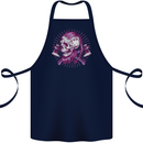Viking Axe Skull Cotton Apron 100% Organic Navy Blue