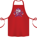 Viking Axe Skull Cotton Apron 100% Organic Red