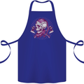 Viking Axe Skull Cotton Apron 100% Organic Royal Blue