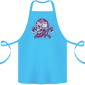 Viking Axe Skull Cotton Apron 100% Organic Turquoise