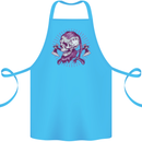 Viking Axe Skull Cotton Apron 100% Organic Turquoise