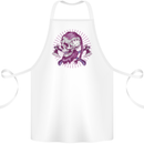 Viking Axe Skull Cotton Apron 100% Organic White