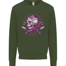 Viking Axe Skull Kids Sweatshirt Jumper Forest Green
