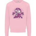 Viking Axe Skull Kids Sweatshirt Jumper Light Pink
