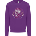 Viking Axe Skull Kids Sweatshirt Jumper Purple