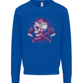 Viking Axe Skull Kids Sweatshirt Jumper Royal Blue