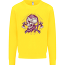 Viking Axe Skull Kids Sweatshirt Jumper Yellow