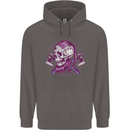 Viking Axe Skull Mens 80% Cotton Hoodie Charcoal