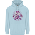 Viking Axe Skull Mens 80% Cotton Hoodie Light Blue