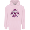 Viking Axe Skull Mens 80% Cotton Hoodie Light Pink