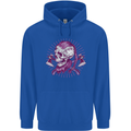 Viking Axe Skull Mens 80% Cotton Hoodie Royal Blue