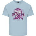 Viking Axe Skull Mens Cotton T-Shirt Tee Top Light Blue