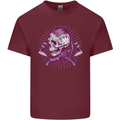 Viking Axe Skull Mens Cotton T-Shirt Tee Top Maroon
