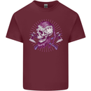 Viking Axe Skull Mens Cotton T-Shirt Tee Top Maroon