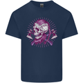 Viking Axe Skull Mens Cotton T-Shirt Tee Top Navy Blue