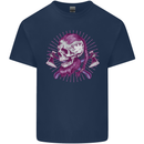 Viking Axe Skull Mens Cotton T-Shirt Tee Top Navy Blue