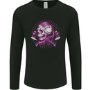 Viking Axe Skull Mens Long Sleeve T-Shirt Black