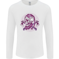 Viking Axe Skull Mens Long Sleeve T-Shirt White