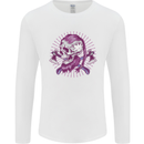 Viking Axe Skull Mens Long Sleeve T-Shirt White