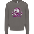 Viking Axe Skull Mens Sweatshirt Jumper Charcoal