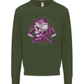 Viking Axe Skull Mens Sweatshirt Jumper Forest Green