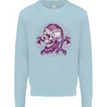 Viking Axe Skull Mens Sweatshirt Jumper Light Blue