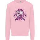 Viking Axe Skull Mens Sweatshirt Jumper Light Pink