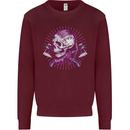 Viking Axe Skull Mens Sweatshirt Jumper Maroon