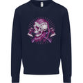 Viking Axe Skull Mens Sweatshirt Jumper Navy Blue