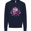 Viking Axe Skull Mens Sweatshirt Jumper Navy Blue