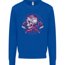 Viking Axe Skull Mens Sweatshirt Jumper Royal Blue