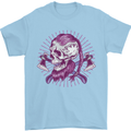 Viking Axe Skull Mens T-Shirt 100% Cotton Light Blue