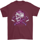 Viking Axe Skull Mens T-Shirt 100% Cotton Maroon