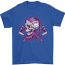 Viking Axe Skull Mens T-Shirt 100% Cotton Royal Blue