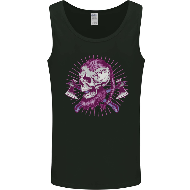 Viking Axe Skull Mens Vest Tank Top Black