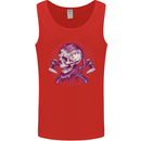 Viking Axe Skull Mens Vest Tank Top Red