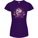 Viking Axe Skull Womens Petite Cut T-Shirt Purple