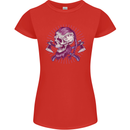 Viking Axe Skull Womens Petite Cut T-Shirt Red
