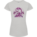 Viking Axe Skull Womens Petite Cut T-Shirt Sports Grey